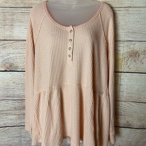 Torrid Cute Long Sleeve Waffle Knit Blouse